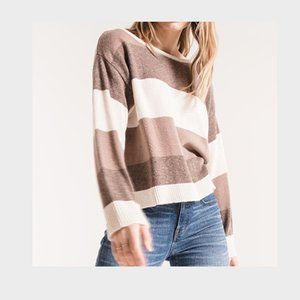 Rag Poets Brown Striped Sweater